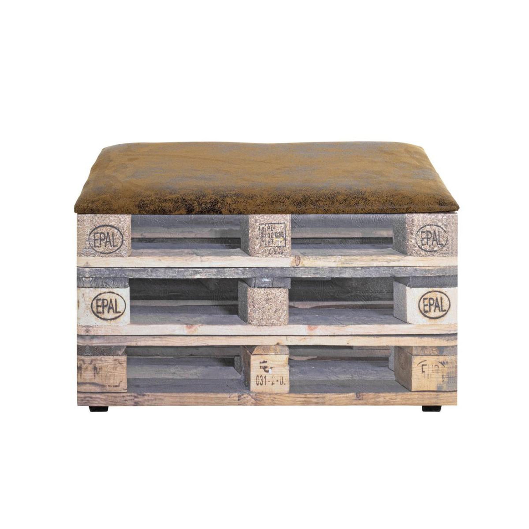 Voir la diapositive 2 : Paris Prix Coffre de Rangement Vintage  Palette  65cm Marron