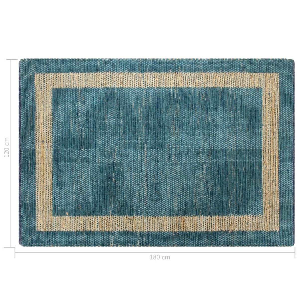 VIDAXL Tapis fait a la main Jute Bleu 120x180 cm