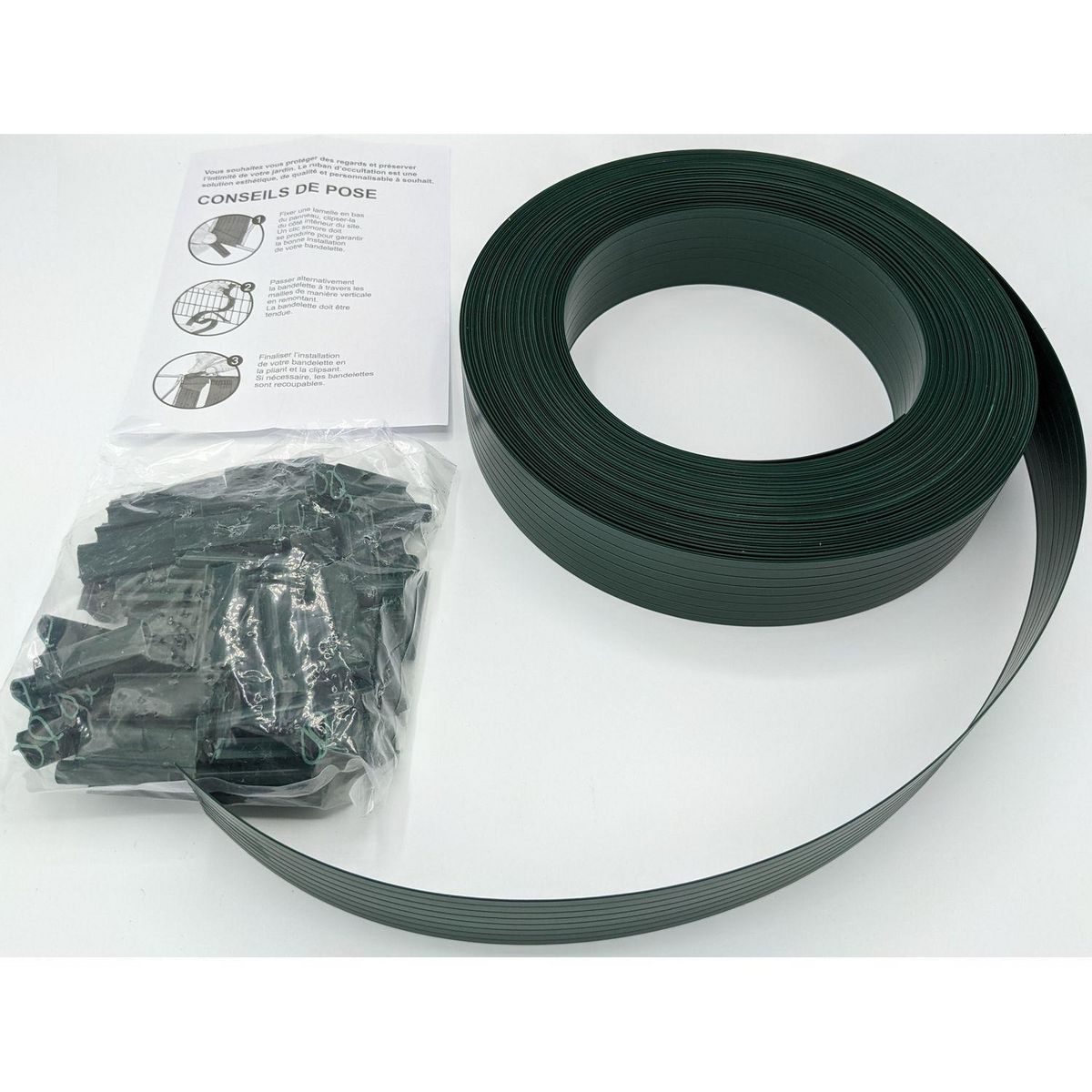 TOILINUX Lot de 10 Lamelles occultantes avec clip de fixation de 50 m