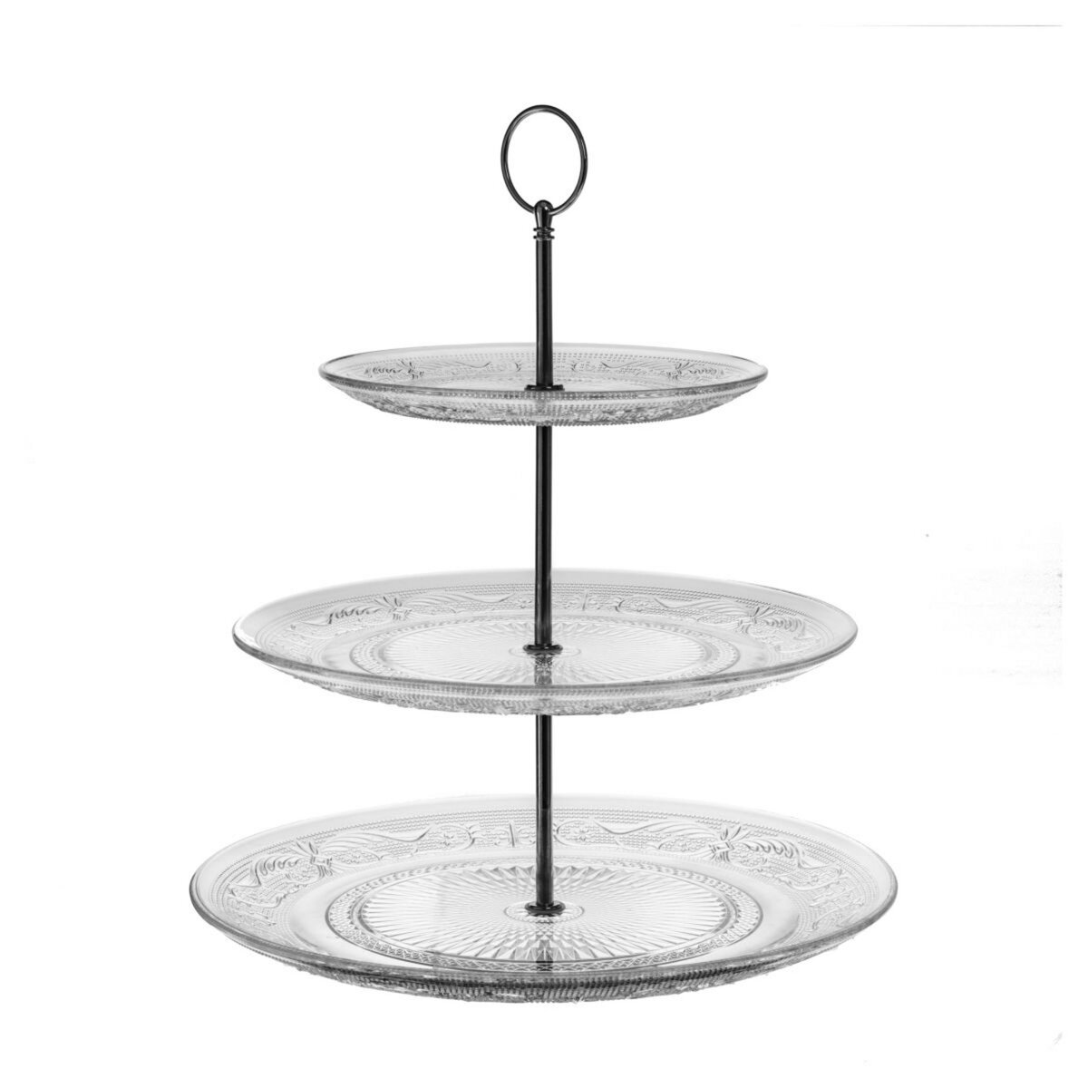 Serviteur 3 étages renaissance en verre