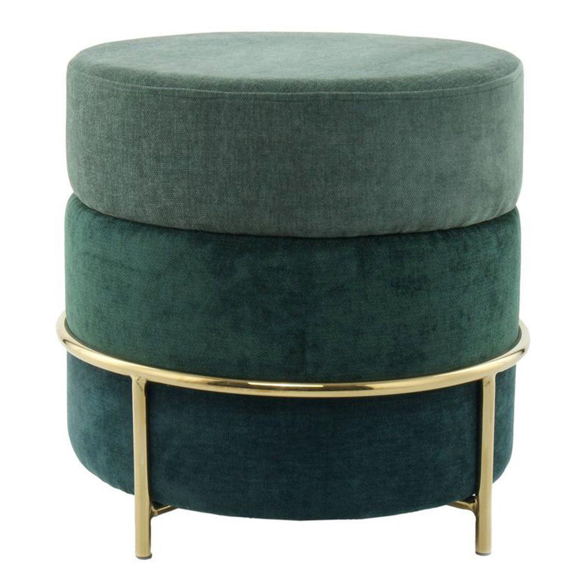 Paris Prix Pouf design en velours  matilda  48cm vert