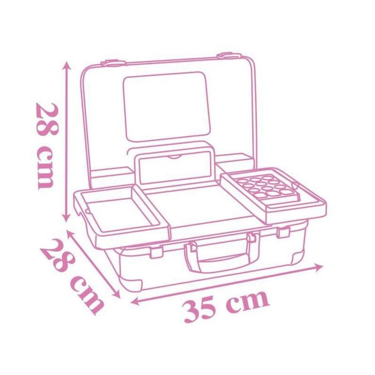 SMOBY Smoby - Disney Princesse - Valise beauté facile a transporter - 13 accessoires inclus : coiffure, onglerie, maquillage - Fabric