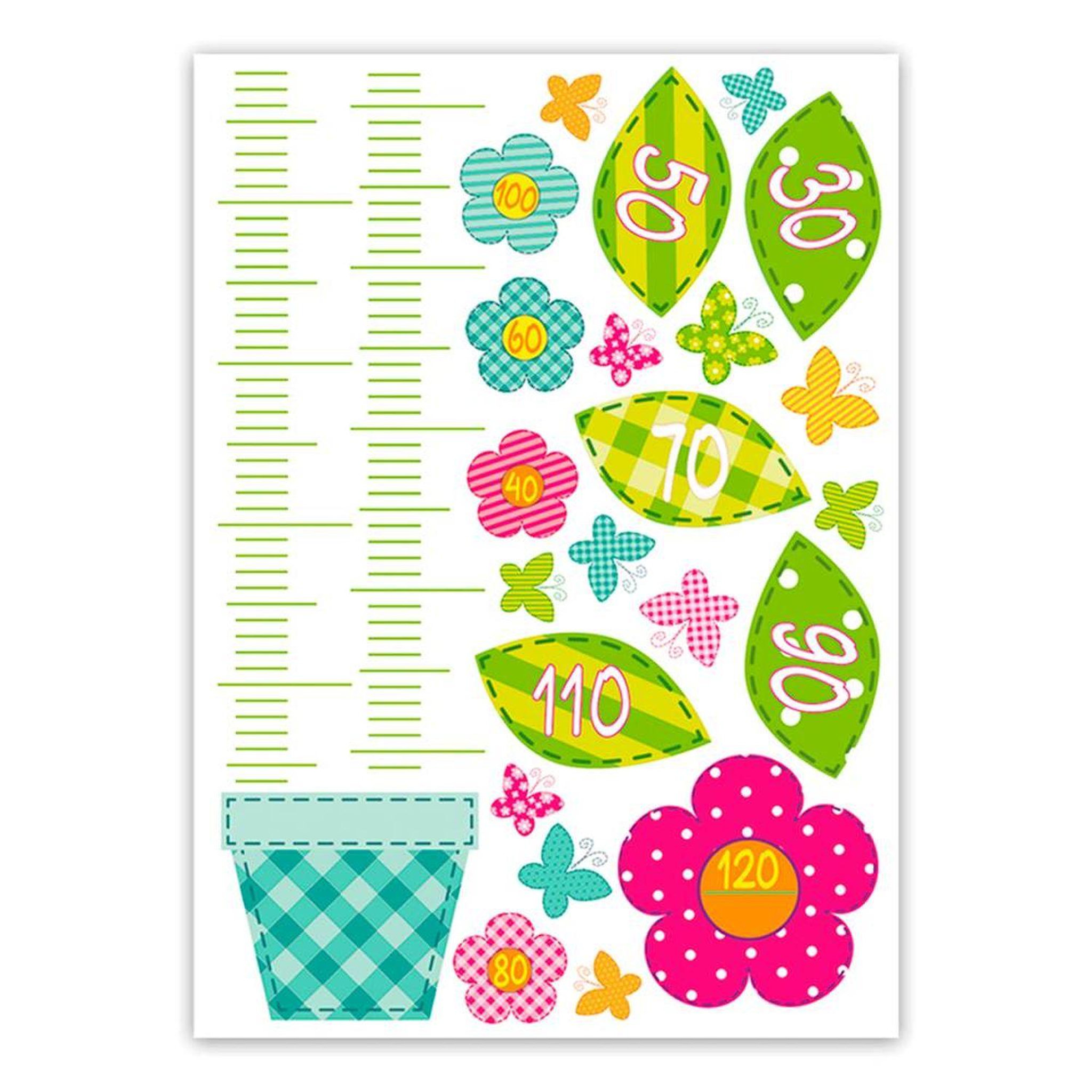 SUD TRADING Sticker enfant fleurs- 70 x 50 cm - multicolore