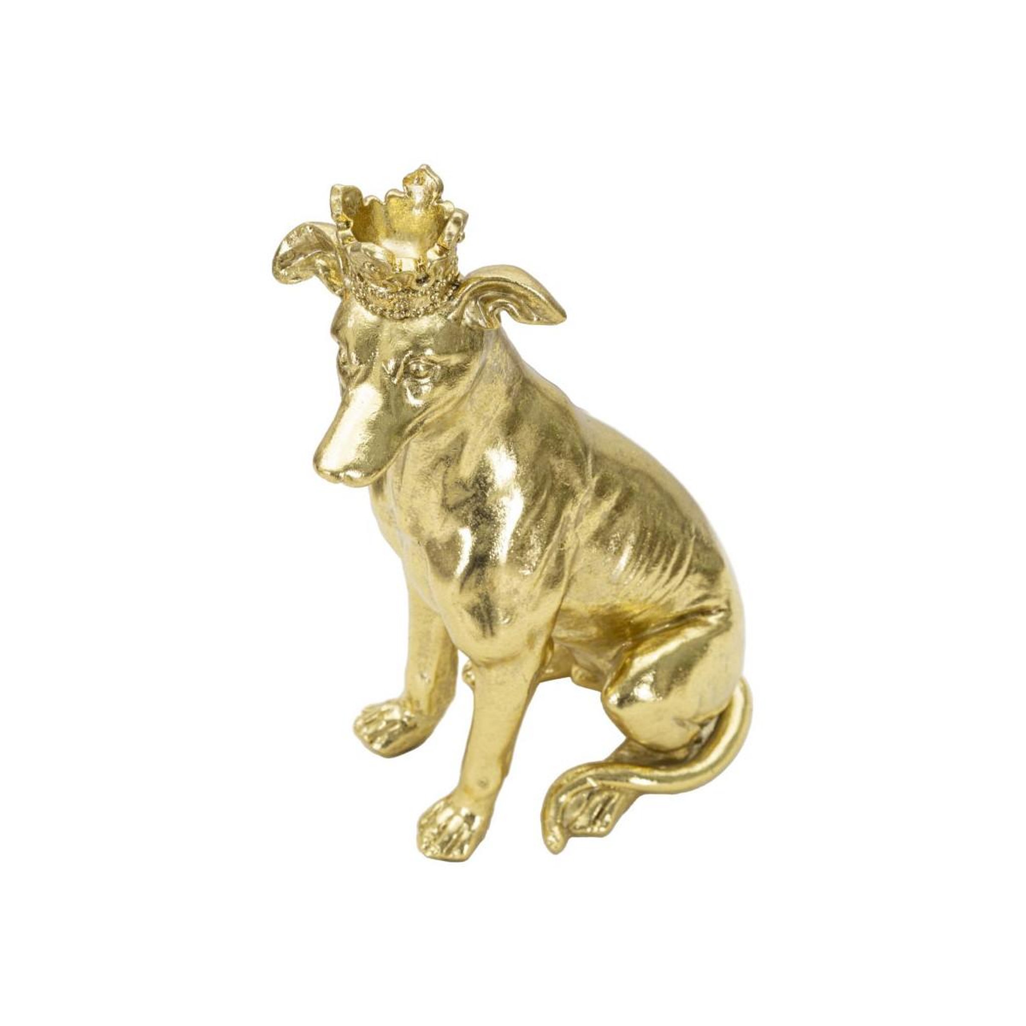 Voir la diapositive 3 : Paris Prix Statuette déco chien  couronne  33cm or