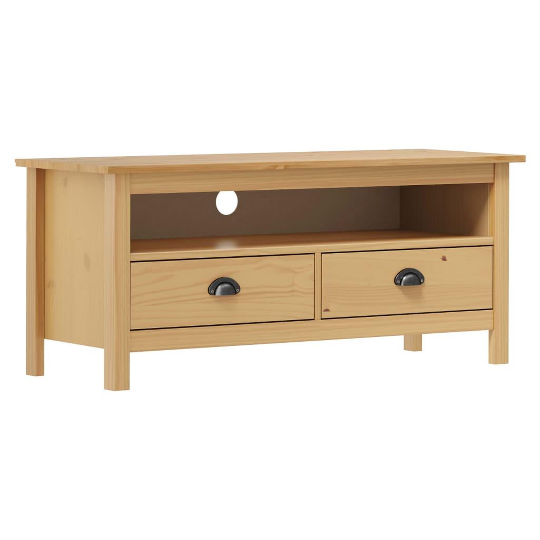 Voir la diapositive 1 : VIDAXL Meuble TV Hill Range Marron miel 110x40x47cm Bois de pin solide