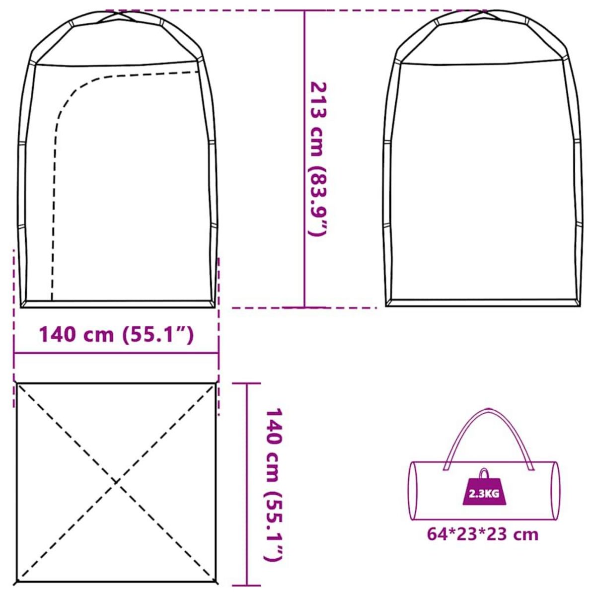VIDAXL Tente de douche bleu impermeable