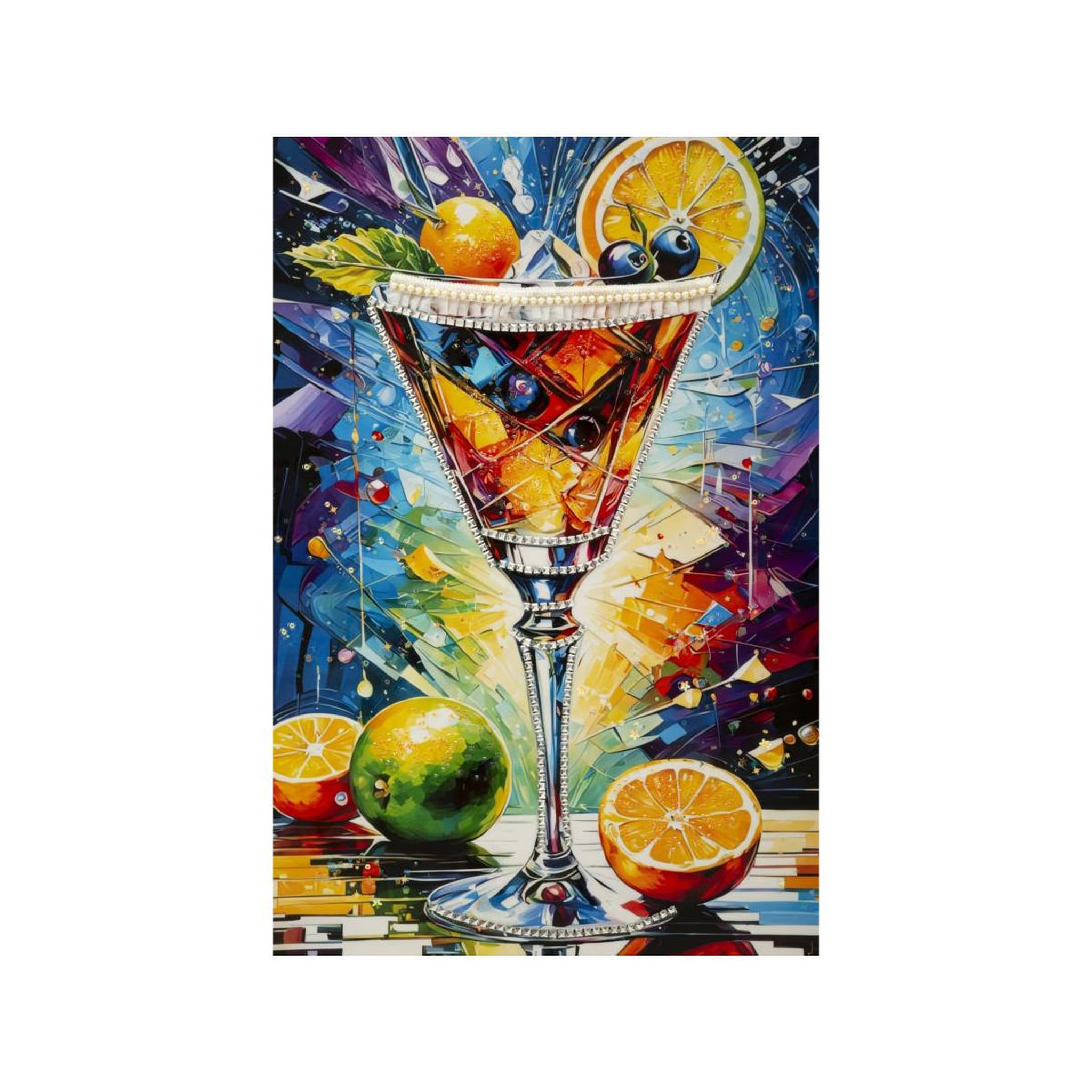 Voir la diapositive 5 : Paris Prix Tableau imprimé  cocktail i  62x92cm multicolore