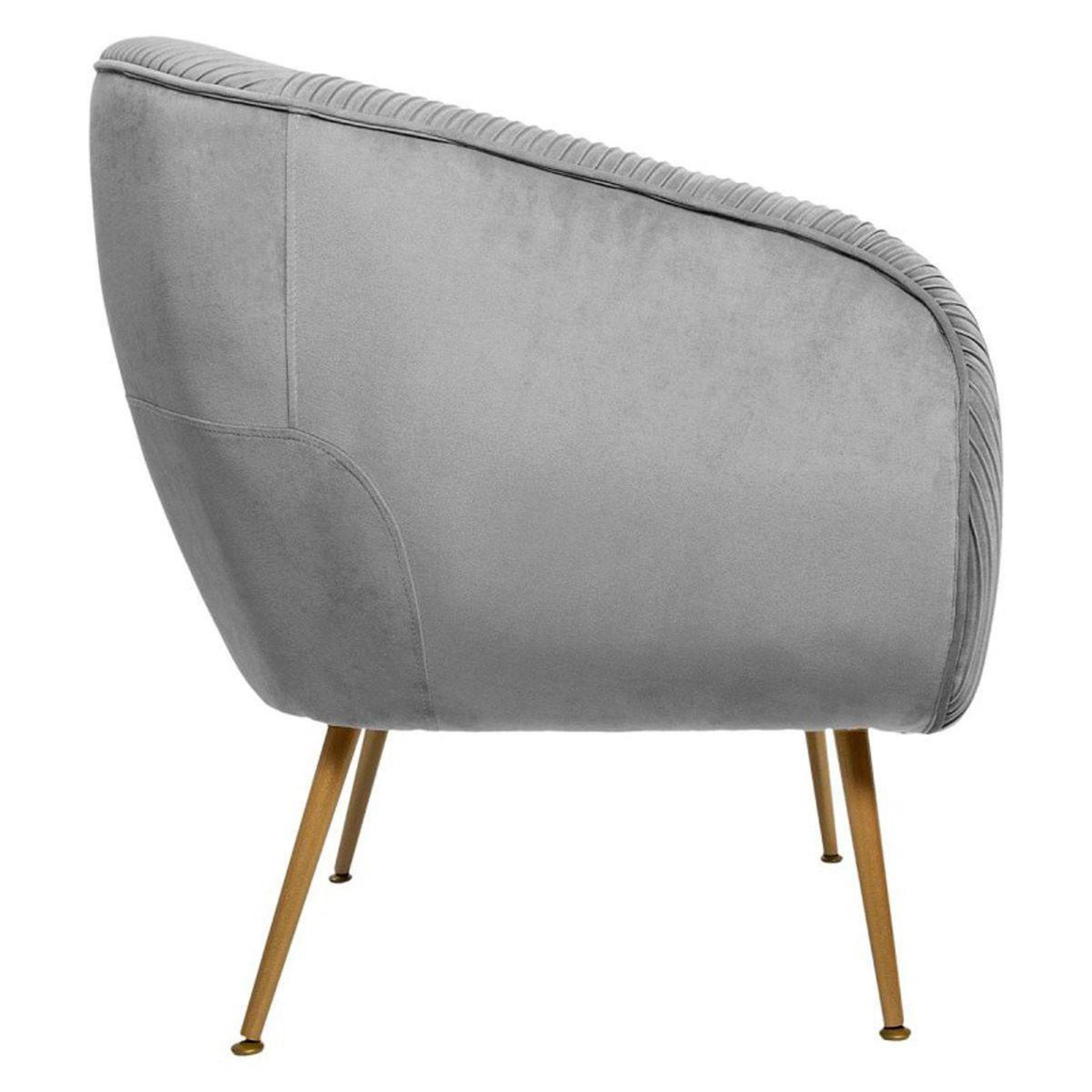 Voir la diapositive 2 : ATMOSPHERA Fauteuil design en velours  solaro  78cm gris