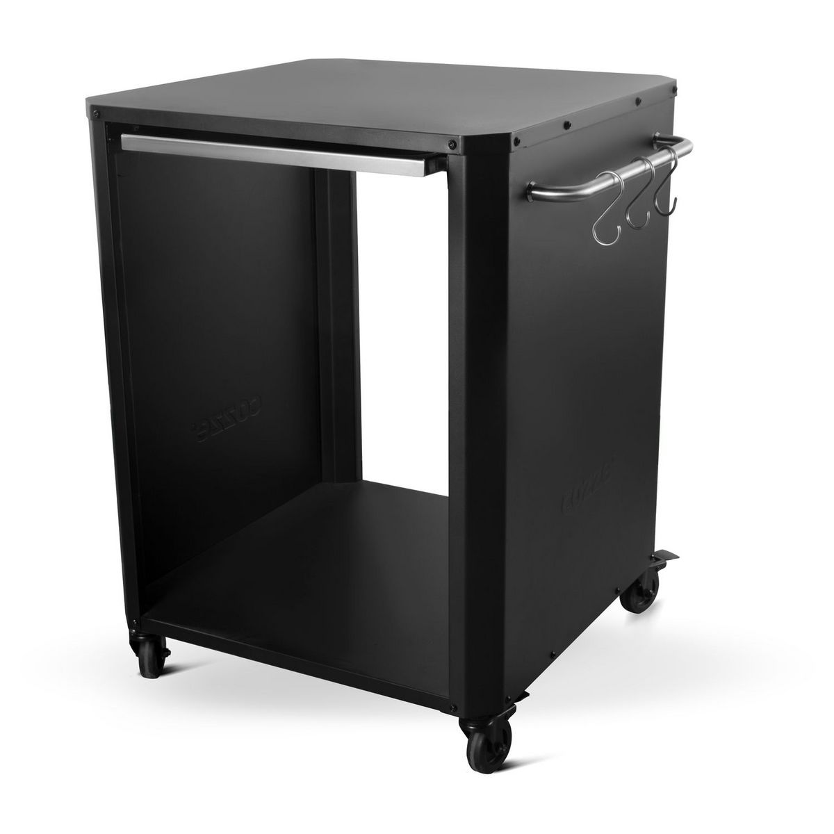 COZZE Table d'extérieur pour four à pizza - Planche à découper en acier inoxydable - Noir