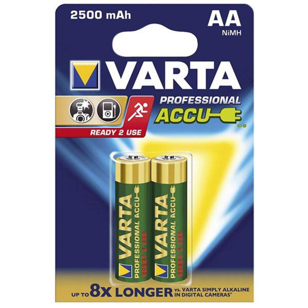 Varta Lot de 2 piles alcaline type hr6 1.2 volts rechargeables - 5716101402