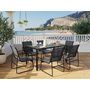 Voir la diapositive 1 : BEST MOBILIER Murillo - ensemble table et chaises de jardin - 6 personnes - noir et gris