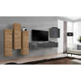 Voir la diapositive 2 : Paris Prix Ensemble Meuble TV  Switch Lamel III  330cm Gris & Naturel