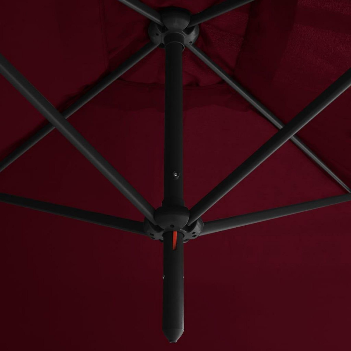 VIDAXL Parasol de jardin double avec mat en acier rouge bordeaux