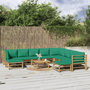 Voir la diapositive 1 : VIDAXL Salon de jardin 11 pcs avec coussins vert bambou