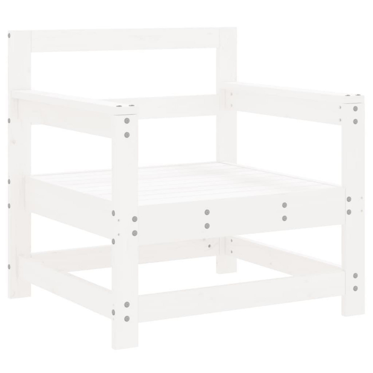 VIDAXL Chaises de jardin lot de 2 blanc bois massif de pin