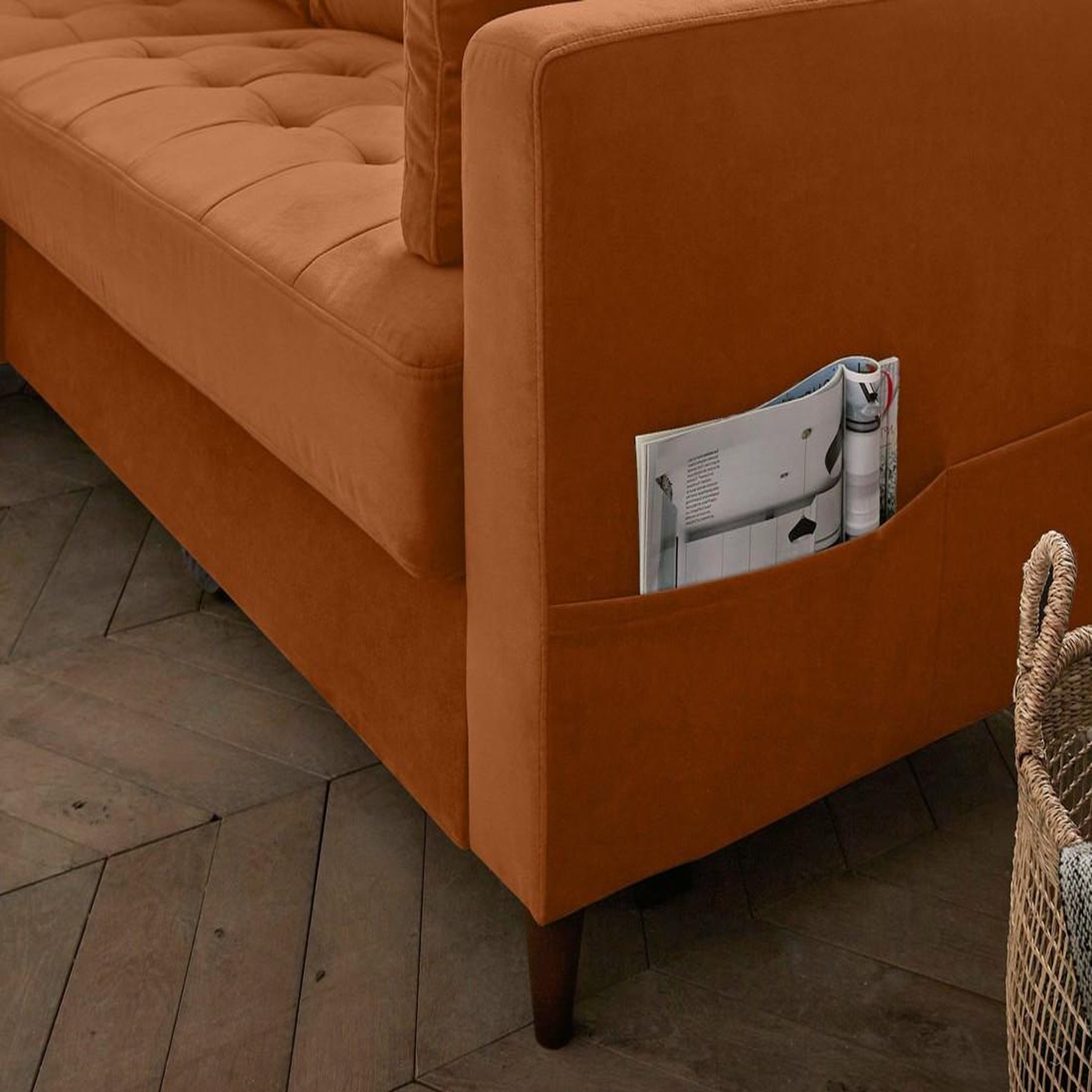 Voir la diapositive 5 : LISA DESIGN Anna - canapé d'angle gauche - 4 places - convertible avec coffre - en velours