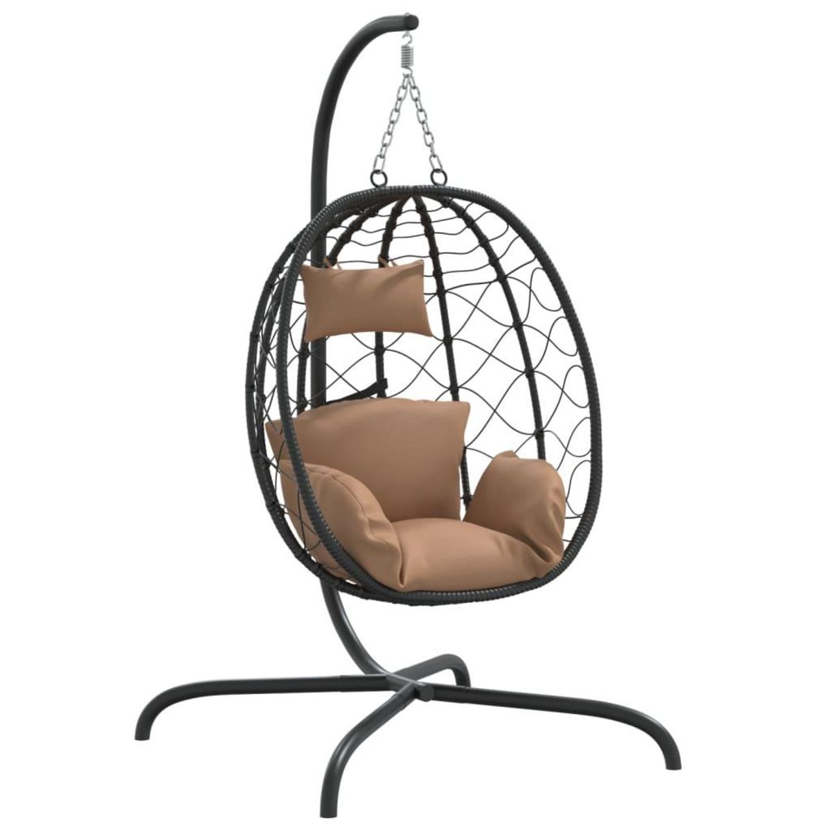 VIDAXL Chaise suspendue en forme d'œuf avec coussin taupe
