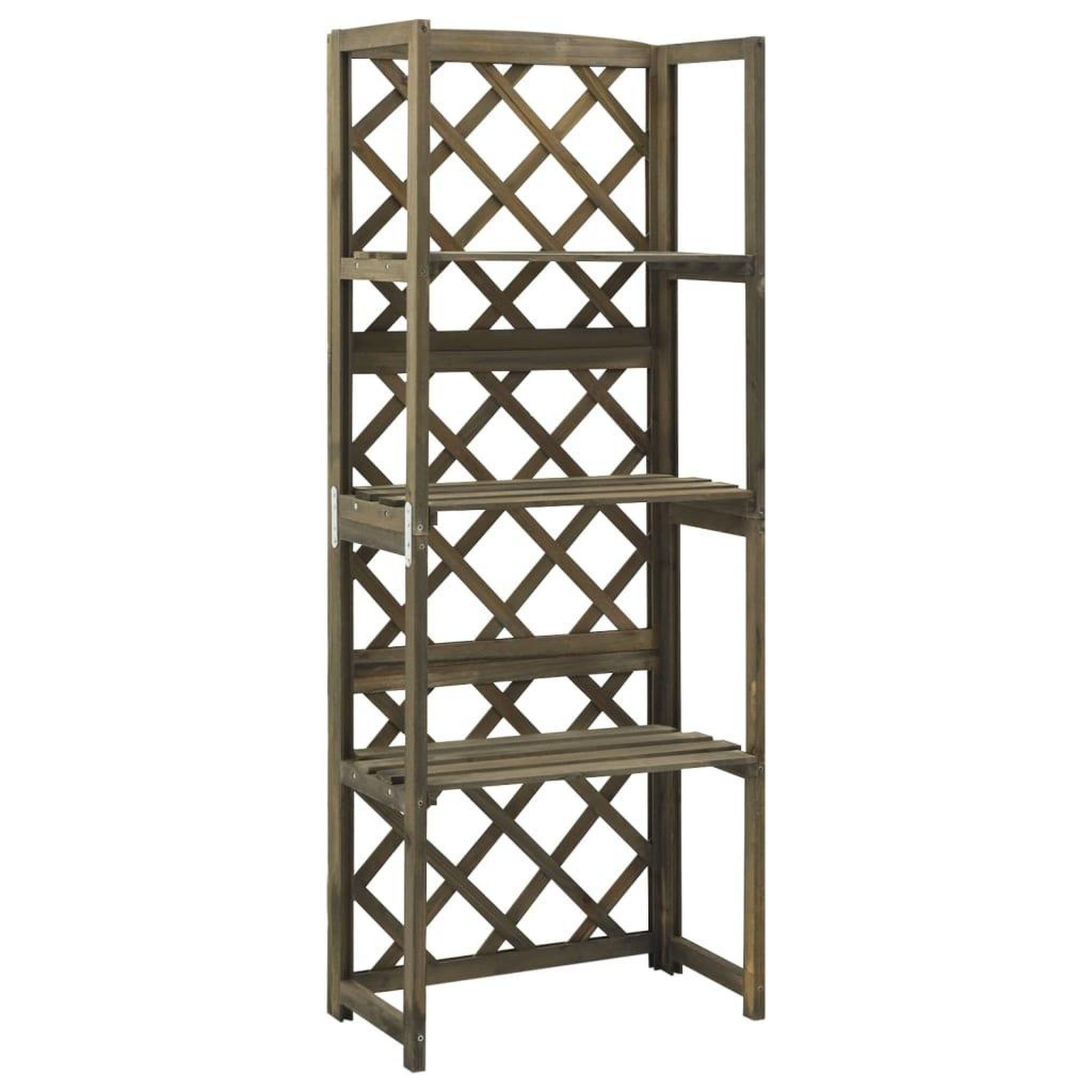 Voir la diapositive 1 : VIDAXL Treillis avec etageres Gris 55x30x140 cm Bois de sapin massif