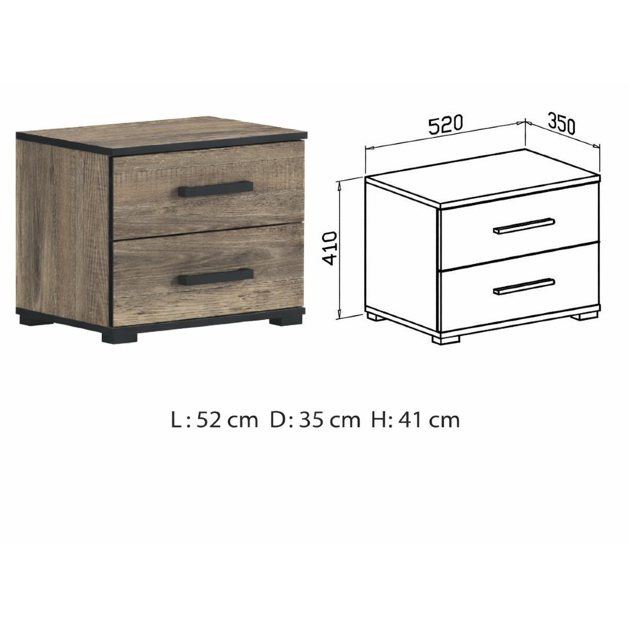 Voir la diapositive 4 : JLC KREATION Chevet en bois style industriel PIERRE