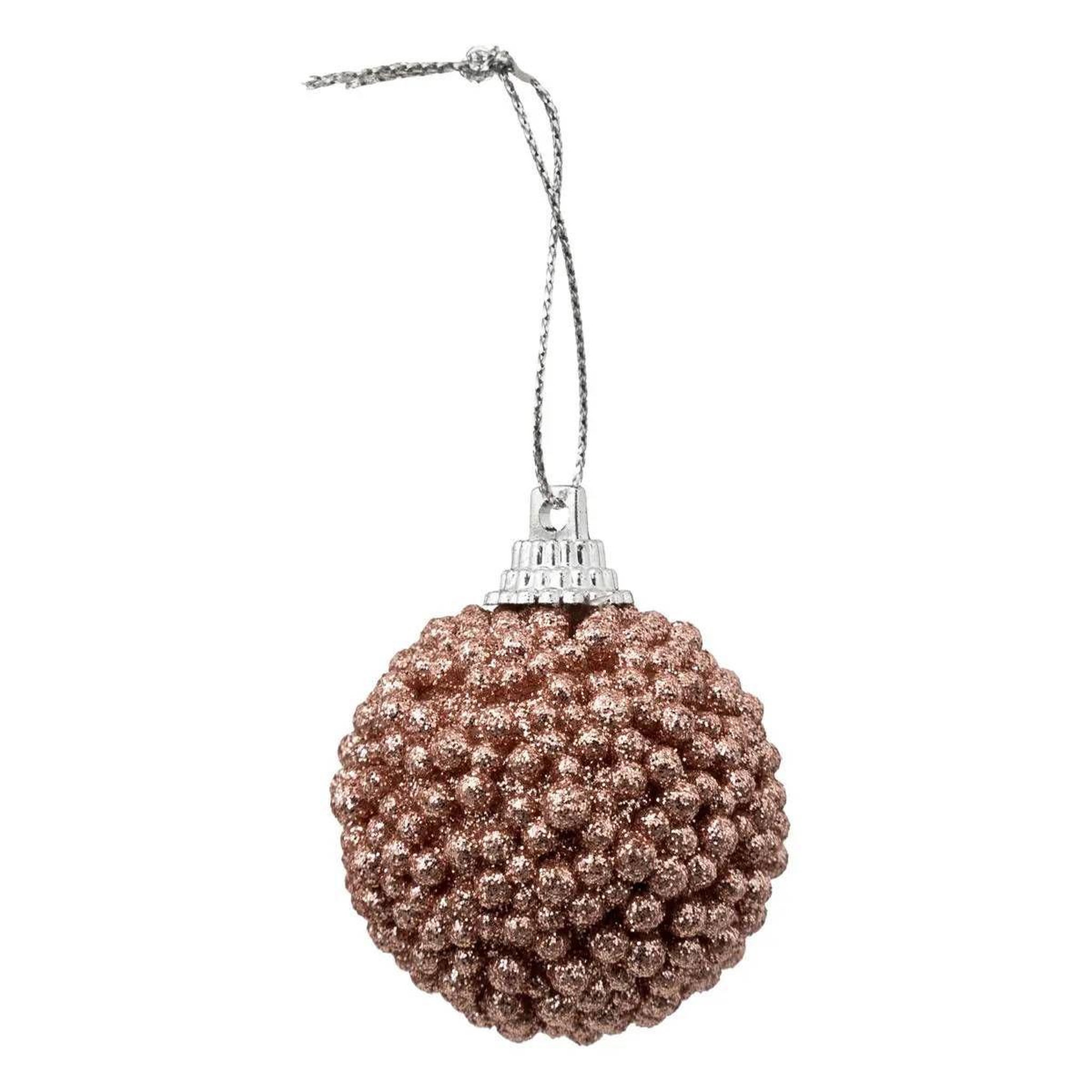 Voir la diapositive 2 : ATMOSPHERA Lot de 10 boules de noël  petites billes  4cm rose