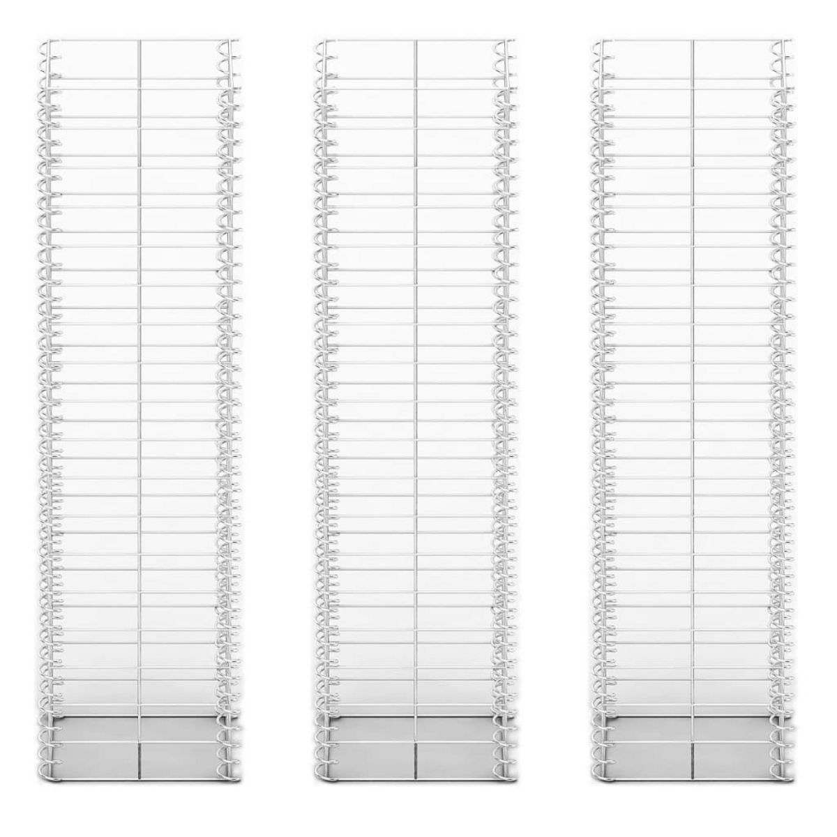 VIDAXL Jeu de panier de gabion 3 pcs Fil galvanise 25x25x100 cm