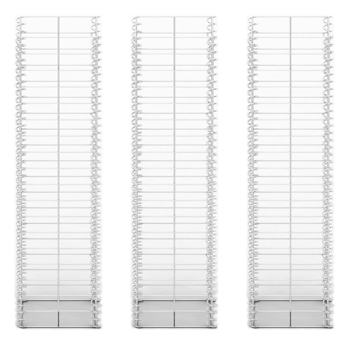 VIDAXL Jeu de panier de gabion 3 pcs Fil galvanise 25x25x100 cm