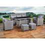 Voir la diapositive 3 : CONCEPT USINE Salon de jardin 7 places en résine tressée gris clair MODENA