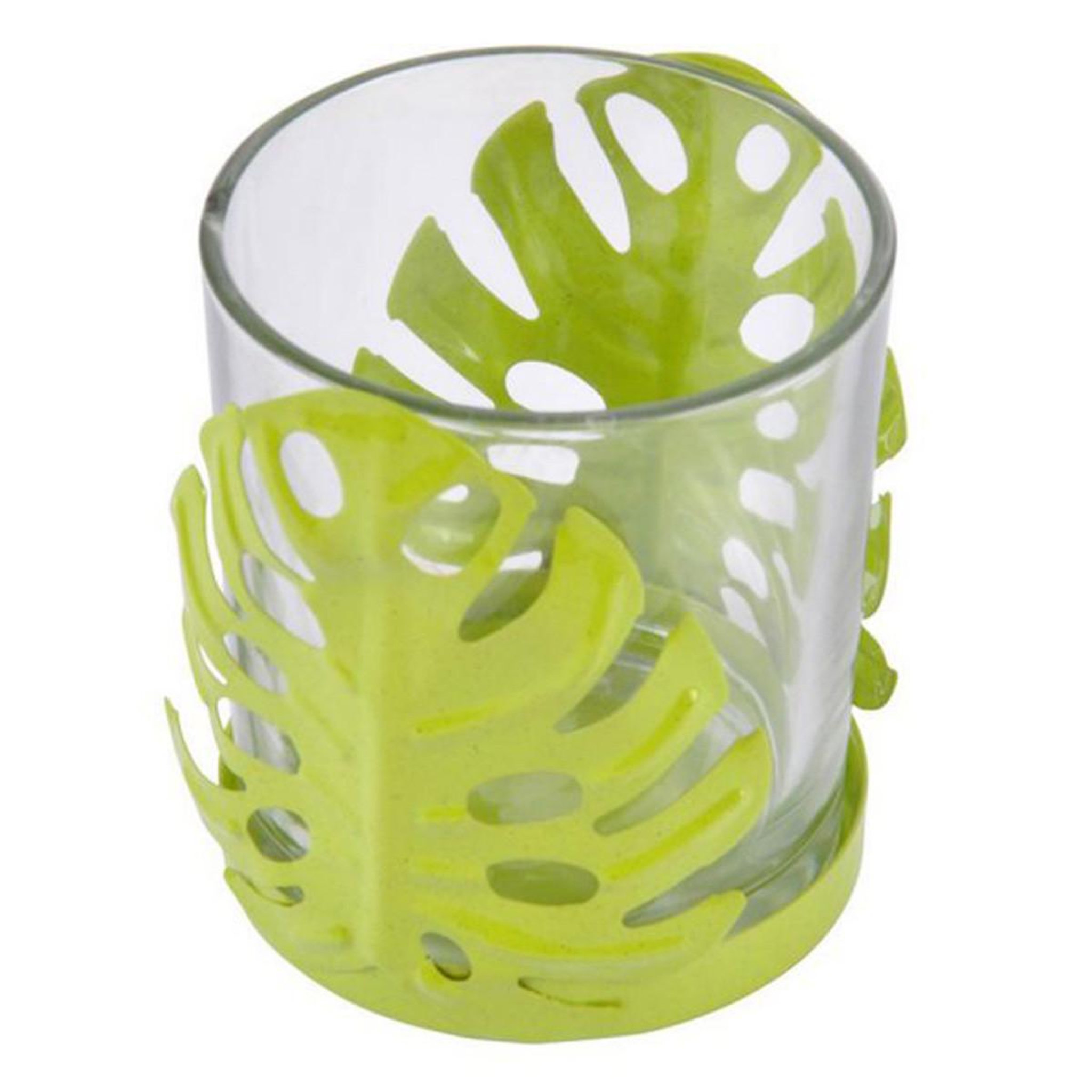 Douceur d'Intérieur Photophore en verre  jardin d'hiver  8cm vert clair