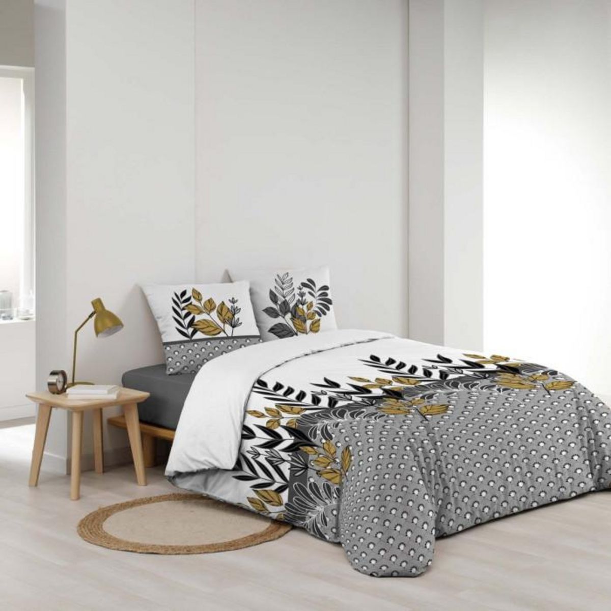 Paris Prix Parure de Lit 3 Pièces  Catalia  240x220cm Gris