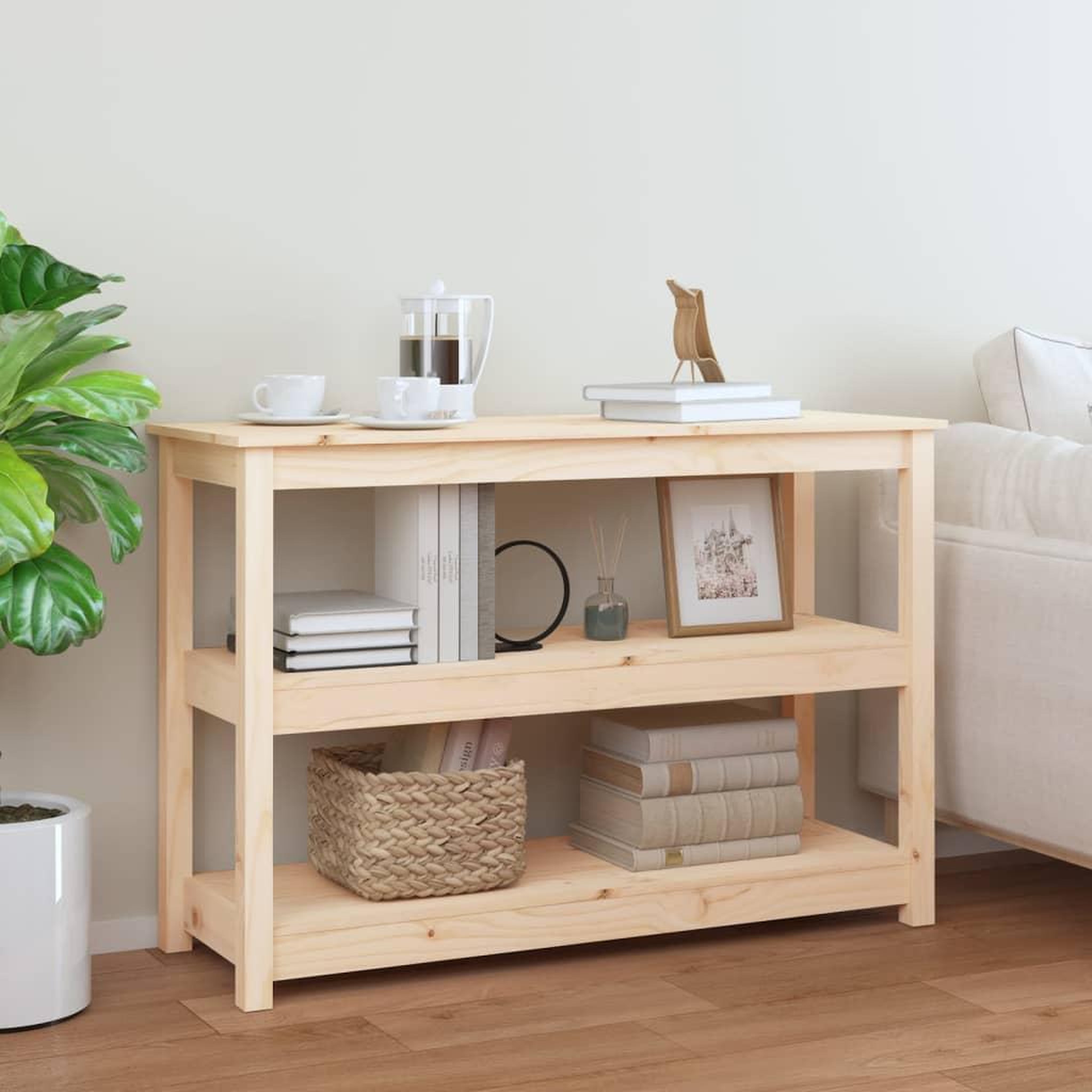 Voir la diapositive 1 : VIDAXL Table console 110x40x74 cm Bois massif de pin