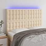VIDAXL Tete de lit a LED Creme 144x5x118/128 cm Tissu