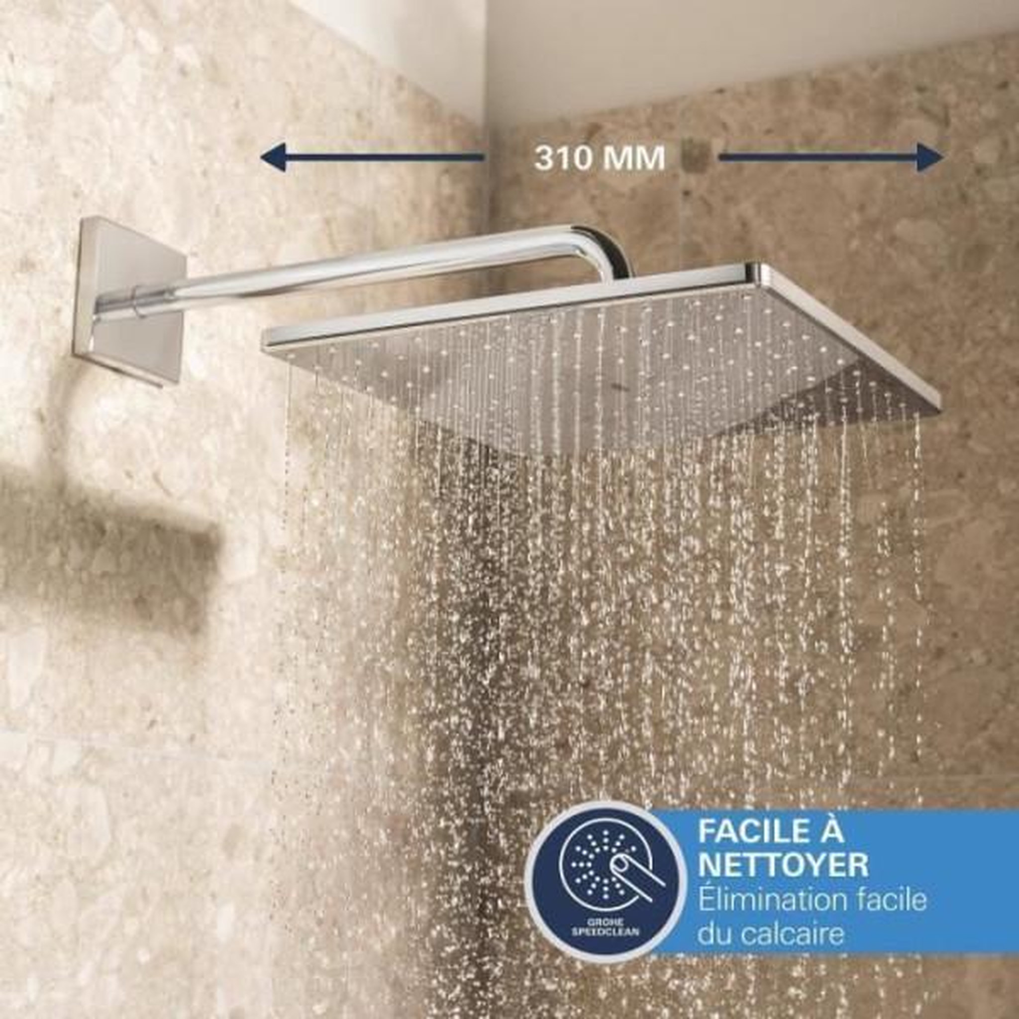 Voir la diapositive 6 : Grohe Ensemble de douche encastré - 1 jet - mitigeur thermostatique - grohe - 34881000 - gris