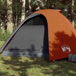 VIDAXL Tente de camping a dome 4 personnes gris et orange impermeable