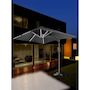 Voir la diapositive 2 : Habitat et Jardin Parasol jardin déporté LED Alu  Sun 3 Luxe  - Carré - 3 x 3 m - Coloris Noir - Dalles lestées incluses
