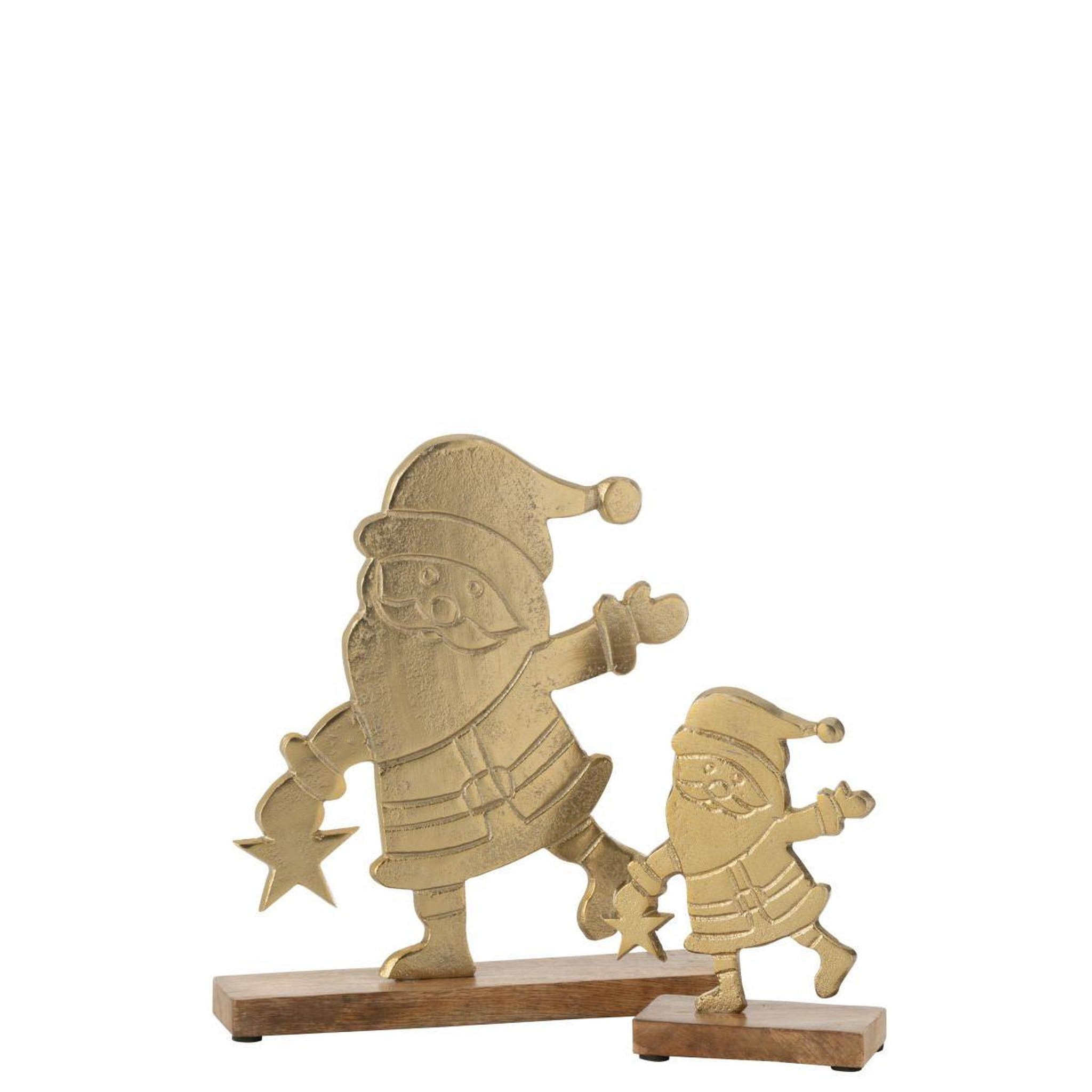 Voir la diapositive 2 : J-LINE Père-noël sur pied  étoile  26cm or