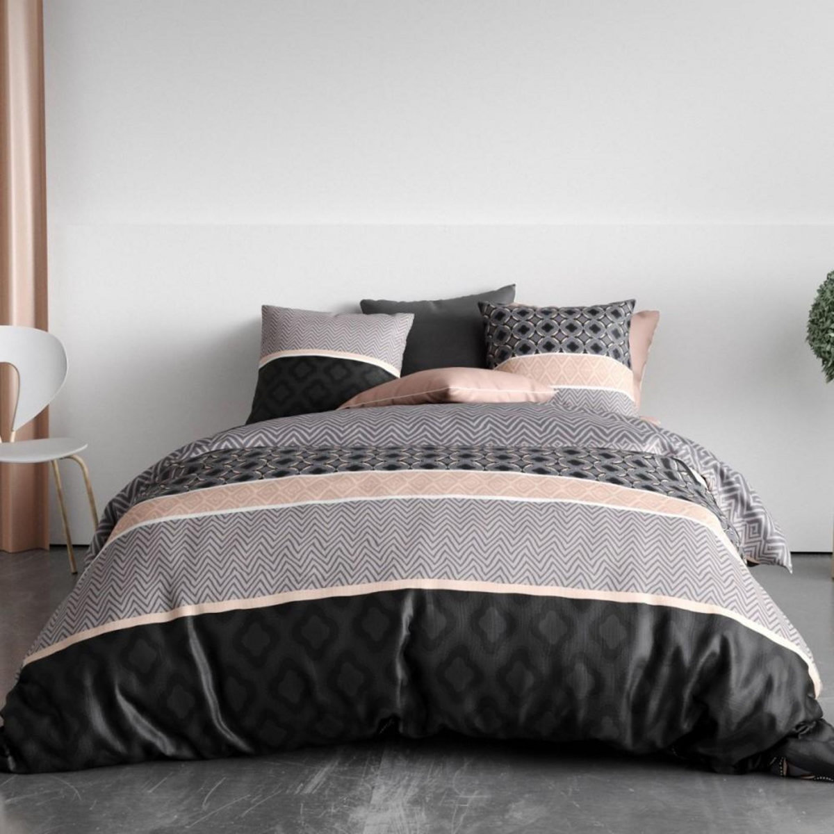 ATELIER DU COTON Housse de couette 240x220 KEA + 2 taies coton 57 fils