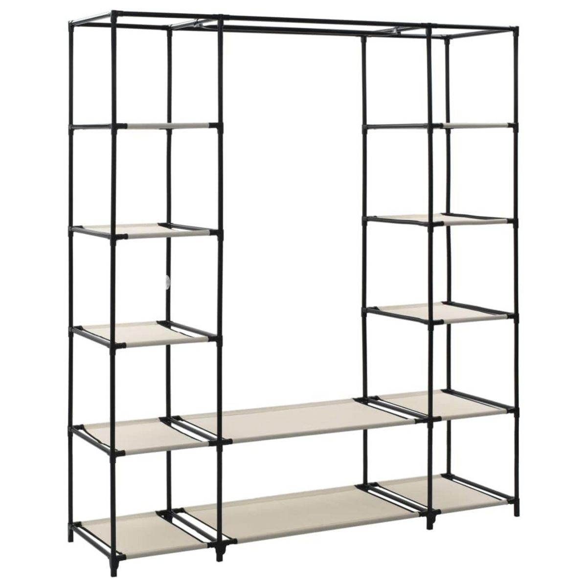 VIDAXL Armoire avec compartiments et tiges Creme 150x45x176 cm Tissu