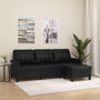 Voir la diapositive 1 : VIDAXL Canape a 3 places avec repose-pieds Noir 180 cm Similicuir