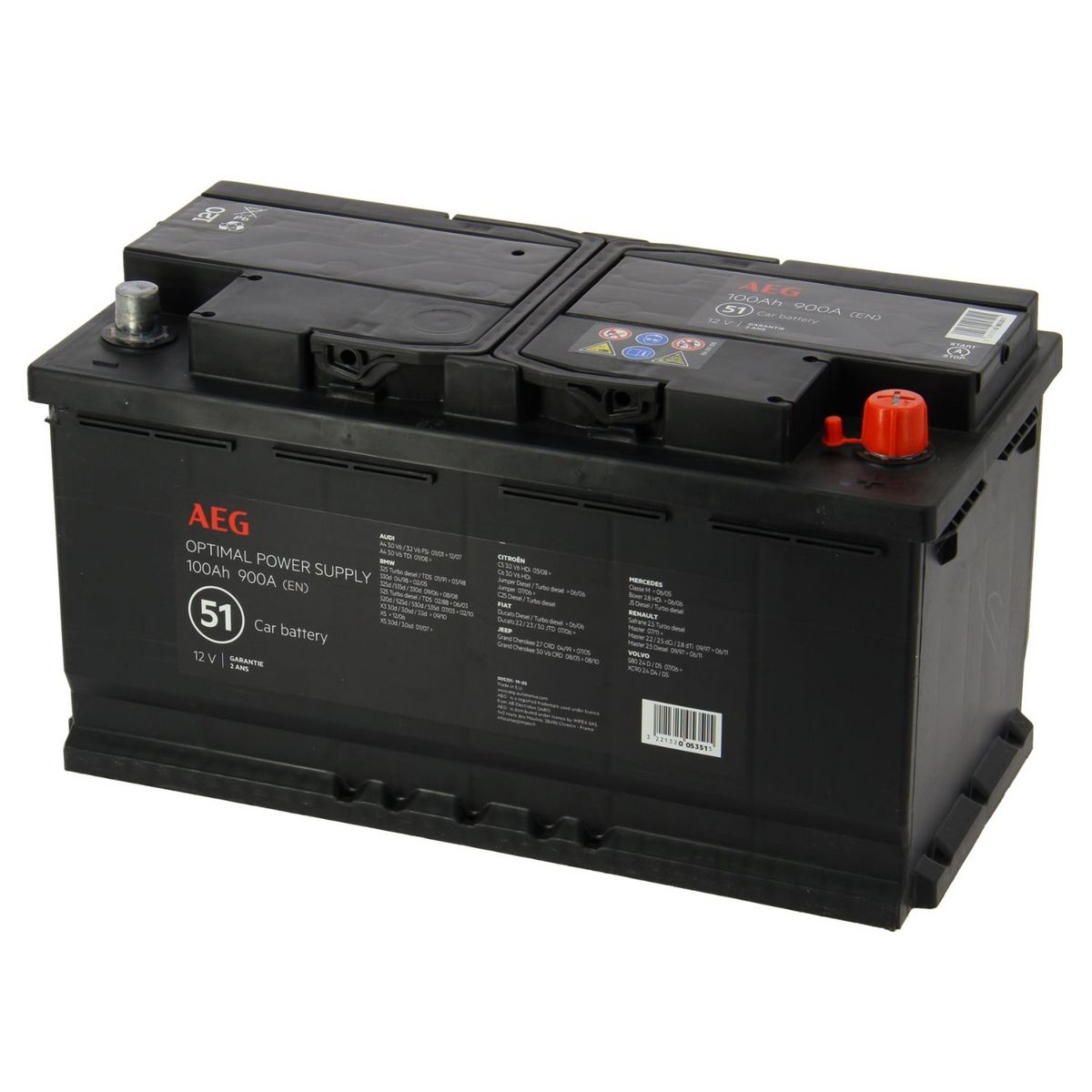 AEG Batterie  pour auto AEG 51 900A 100Ah L5