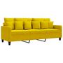 Voir la diapositive 2 : VIDAXL Canape a 3 places Jaune 180 cm Velours