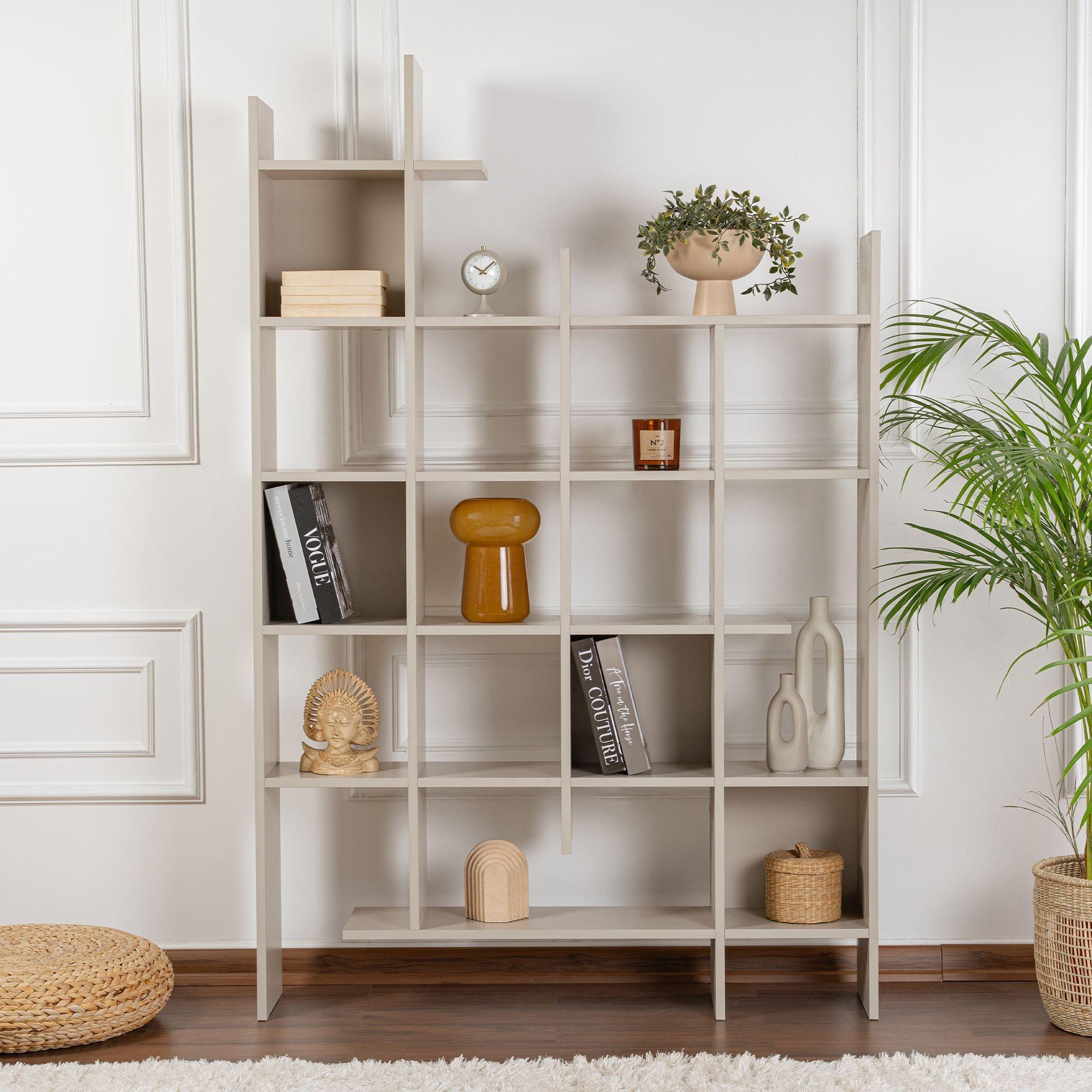 Voir la diapositive 3 : Habitat et Jardin Bibliothèque en bois  manco  - 122 x 25 x 188 cm - grès