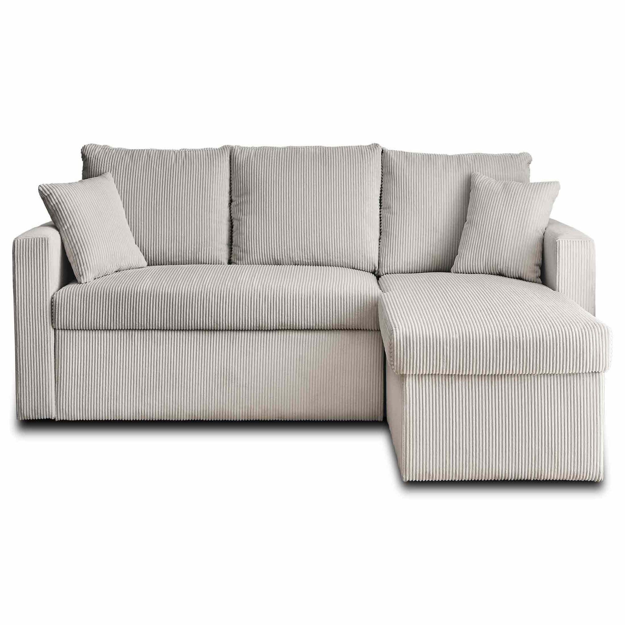 Voir la diapositive 6 : BEST MOBILIER Cyrus - canapé d'angle réversible 4 places - convertible avec coffre - en velours côtelé