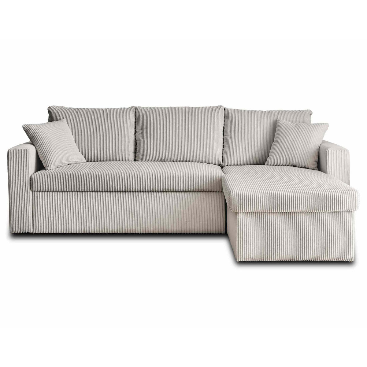 BEST MOBILIER Cyrus - canapé d'angle réversible 4 places - convertible avec coffre - en velours côtelé