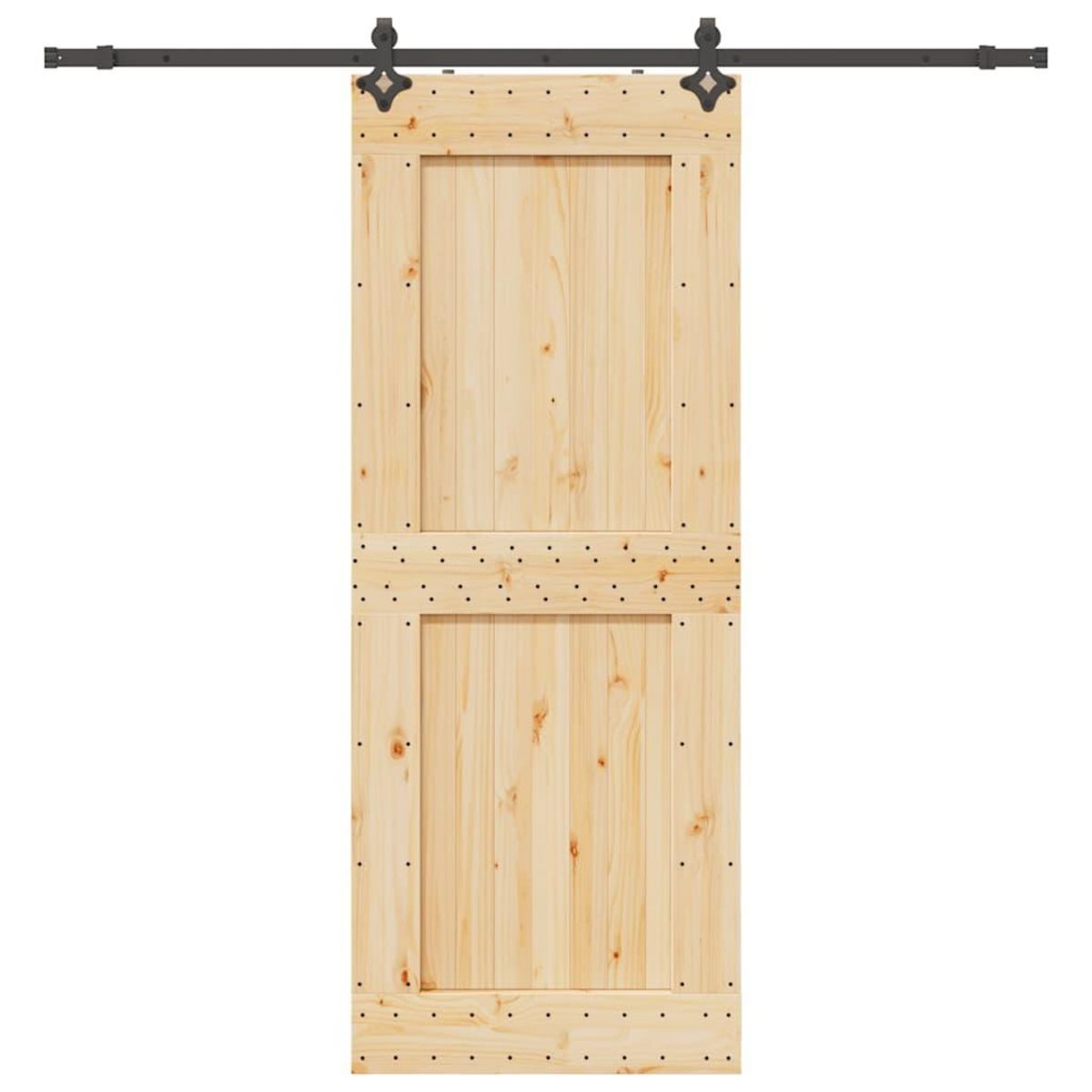 VIDAXL Porte coulissante et kit de quincaillerie 90x210 cm pin massif