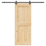 VIDAXL Porte coulissante et kit de quincaillerie 90x210 cm pin massif