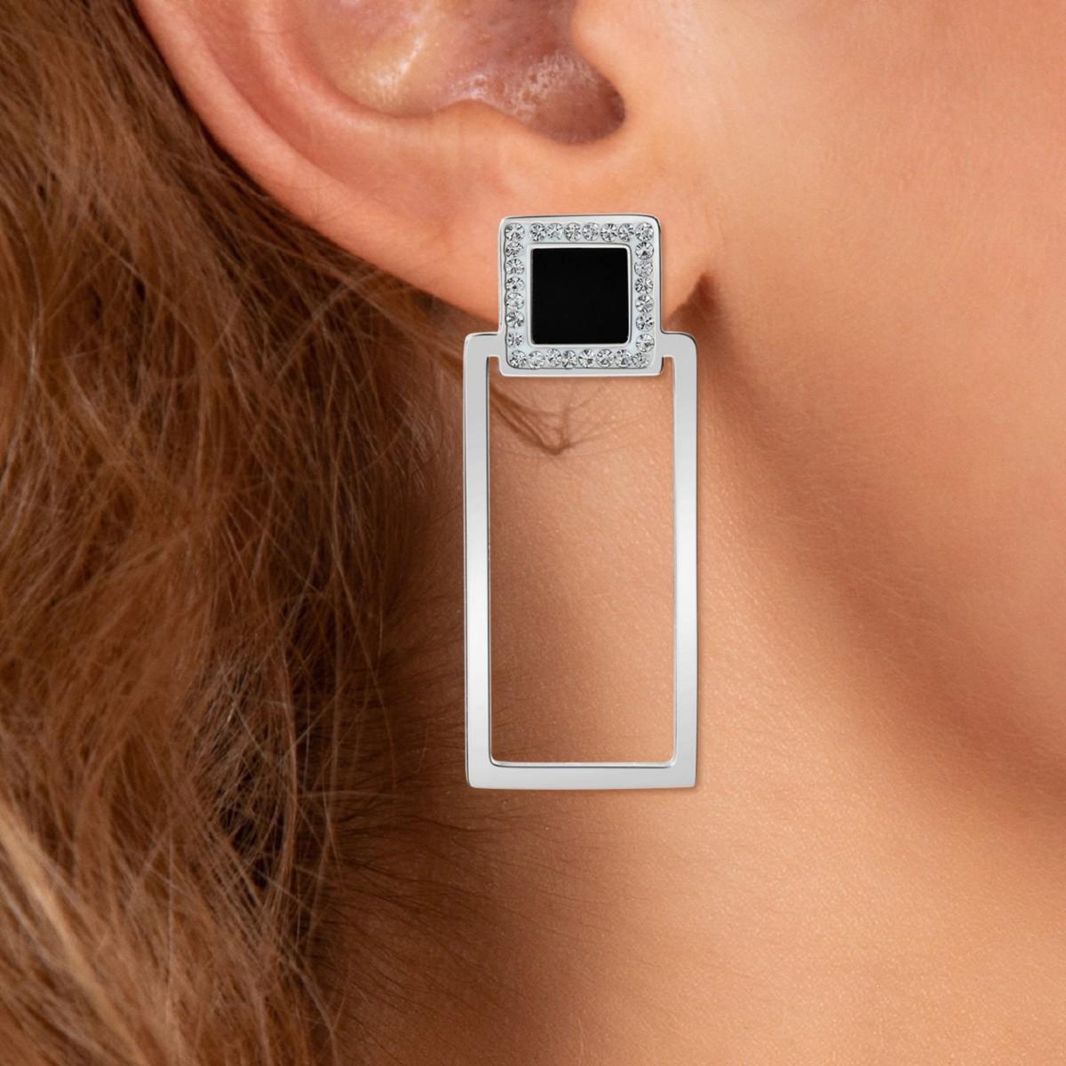 SC CRYSTAL Boucles d'oreilles SC Crystal ornées de Cristaux scintillants