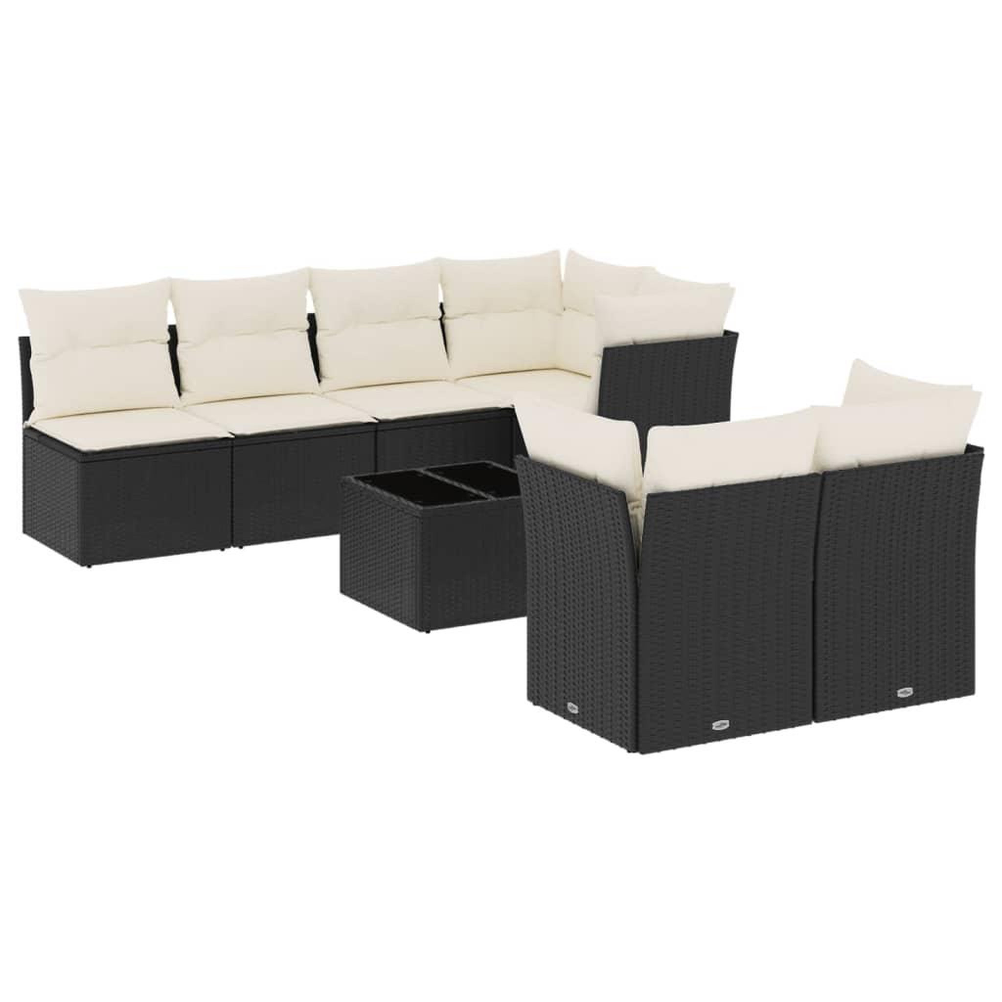 Voir la diapositive 2 : VIDAXL Salon de jardin 8 pcs avec coussins noir resine tressee
