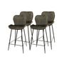 Voir la diapositive 1 : LISA DESIGN Basti - lot de 4 tabourets de bar - en velours gris