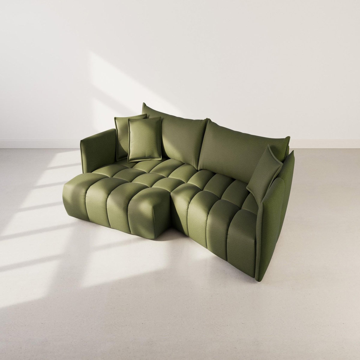 LISA DESIGN Cassiopee - canapé d'angle gauche 4 places en tissu texturé