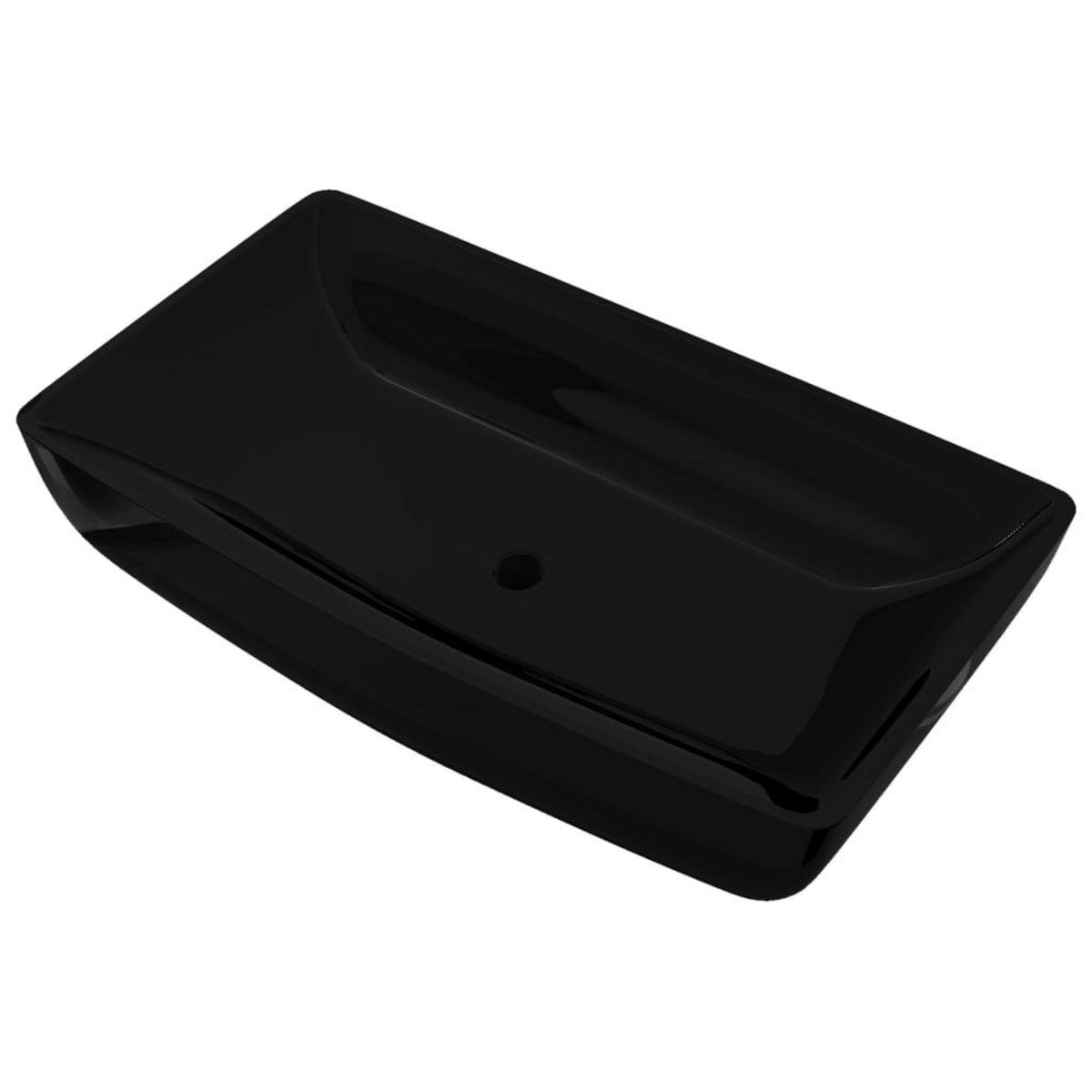 VIDAXL Vasque rectangulaire ceramique Noir pour salle de bain